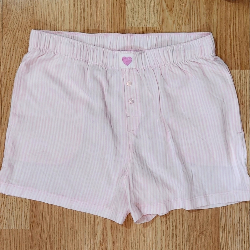Light Pink Striped Shorts